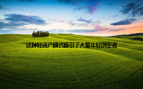 这种轻资产模式吸引了大量年轻创业者