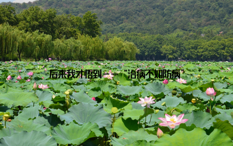 后来我才悟到——“治病不如防病”