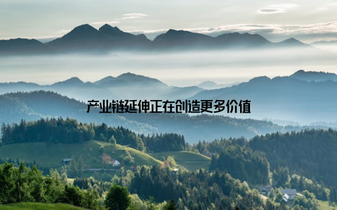 产业链延伸正在创造更多价值