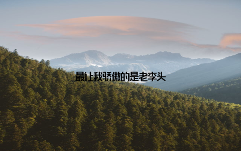 最让我骄傲的是老李头