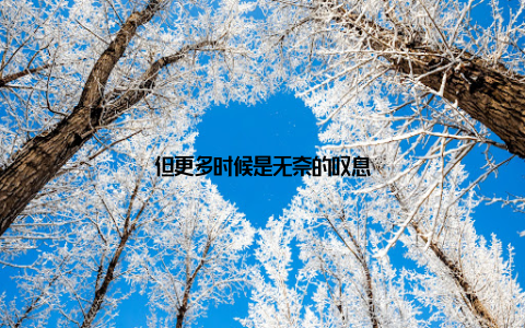 但更多时候是无奈的叹息