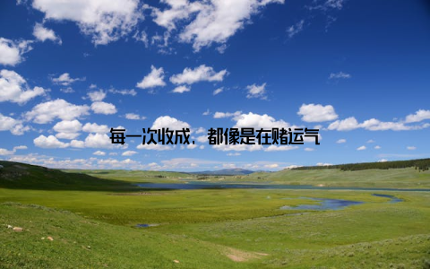 每一次收成, 都像是在赌运气