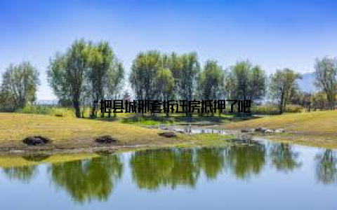 “把县城那套拆迁房抵押了吧
