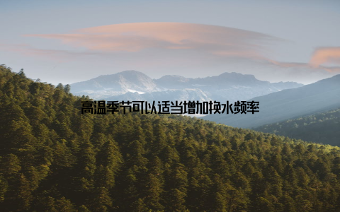 高温季节可以适当增加换水频率