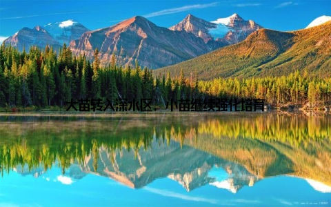 大苗转入深水区, 小苗继续强化培育