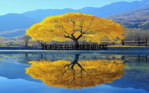 我决定先在3亩塘里做试验